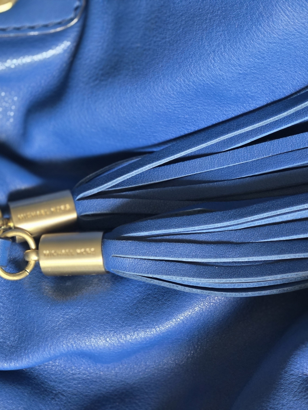 MICHAEL Michael Kors Blue Leather Tassel Shoulder Bag - Picture 5 of 8